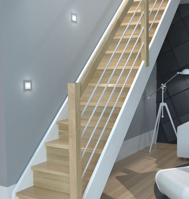 Extra handrail banister HELSINKI WHITE alu/oak