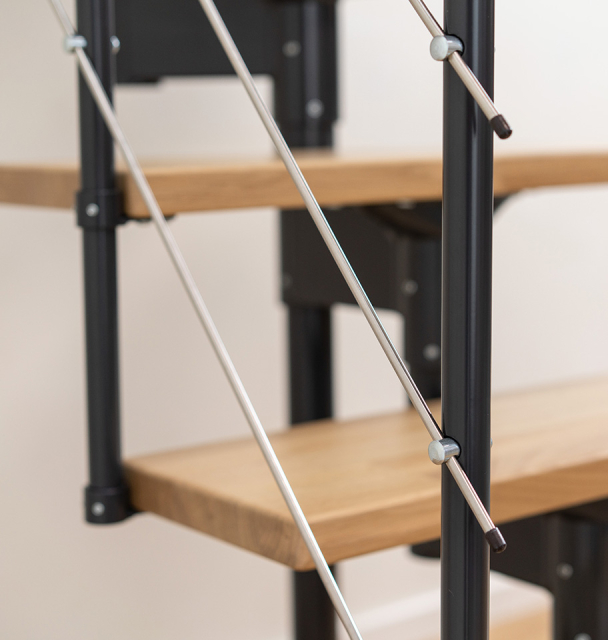 External handrail banister BOSTON Black, RAL 9005