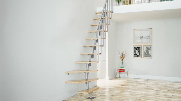 Staircase DALLAS Pearl grey
