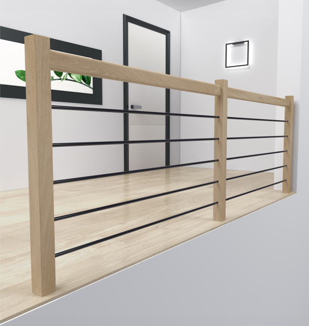Landing banister HELSINKI oak & alu