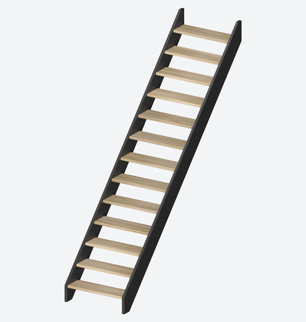 Staircase HELSINKI black Black, RAL 9005