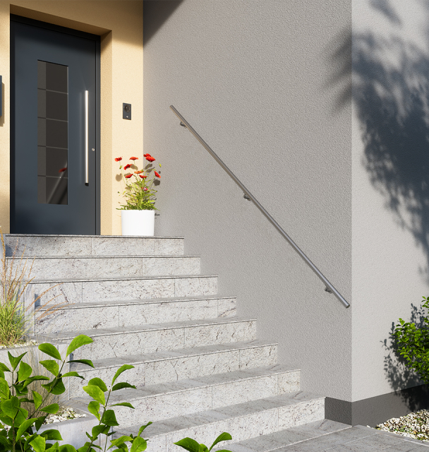 Wall handrail kit NEW RONDO – silver anodized alu Silver