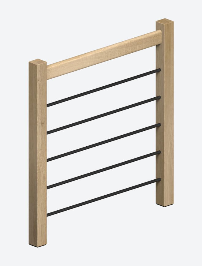 Landing banister HELSINKI oak & alu