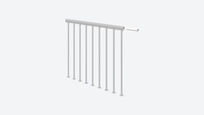 Landing banister Spiral CLASSIC Pearl grey
