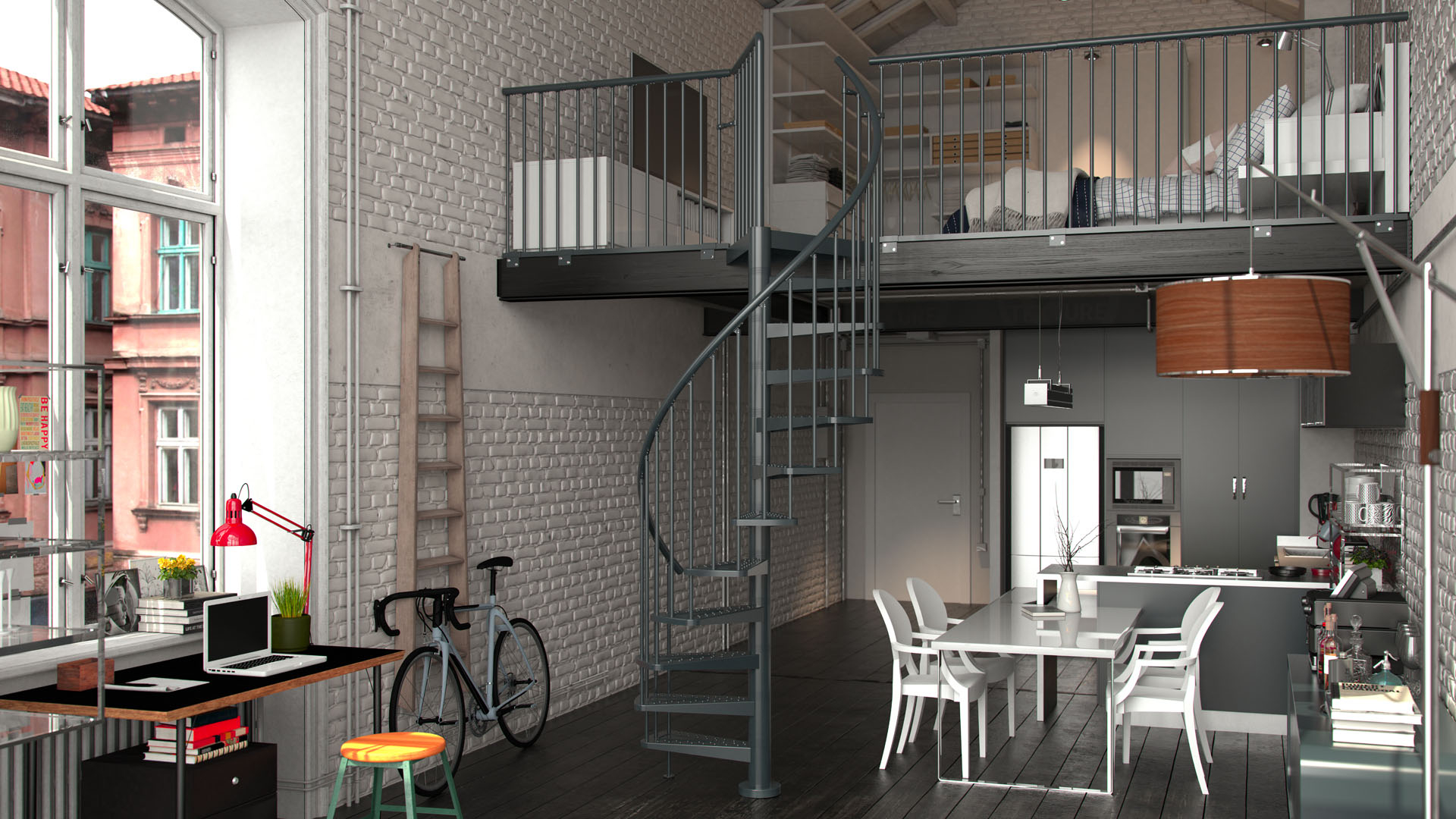 Spiral staircase DOLLE TORONTO Black