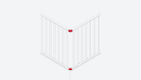 Corner kit for landing banister CLASSIC Black, RAL 9005